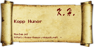 Kopp Hunor névjegykártya